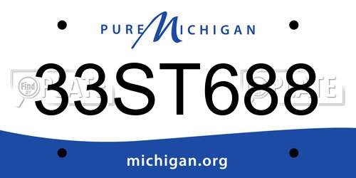 33ST688 Michigan License Plate
