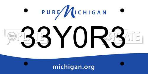 33Y0R3 Michigan License Plate