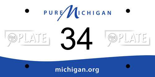 34 Michigan License Plate