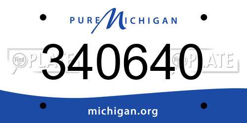 340640 Michigan License Plate