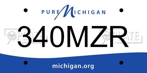 340MZR Michigan License Plate