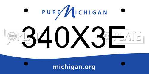 340X3E Michigan License Plate