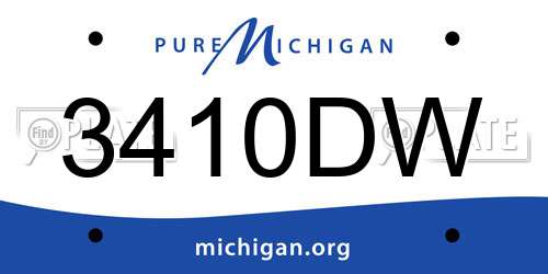 3410DW Michigan License Plate