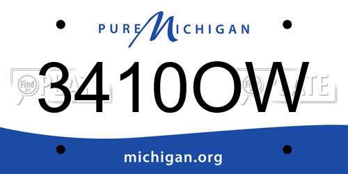 3410OW Michigan License Plate