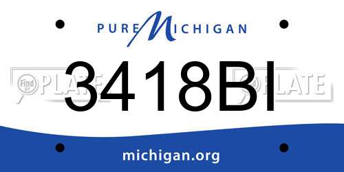 3418BI Michigan License Plate