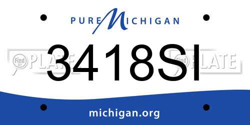 3418SI Michigan License Plate