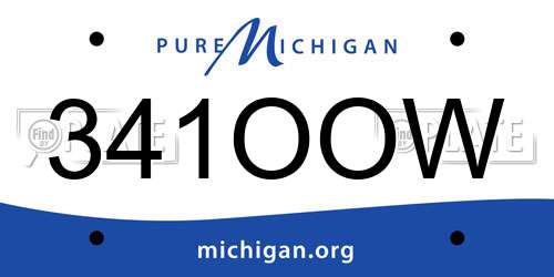 341OOW Michigan License Plate