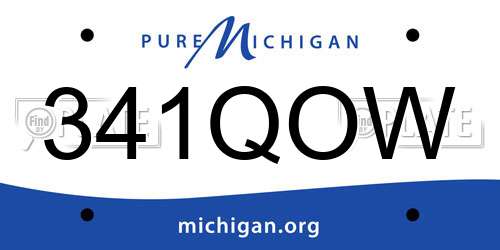 341QOW Michigan License Plate