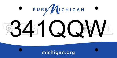 341QQW Michigan License Plate