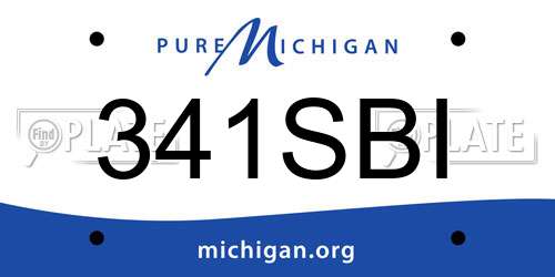 341SBI Michigan License Plate