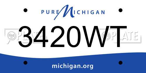 3420WT Michigan License Plate