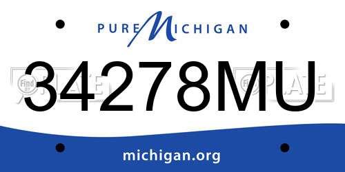34278MU Michigan License Plate