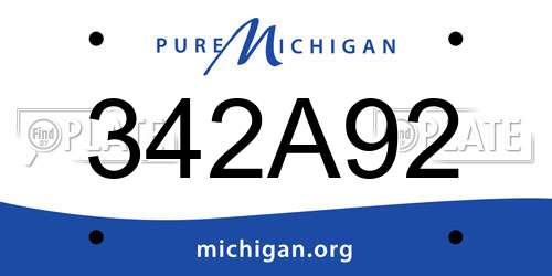 342A92 Michigan License Plate
