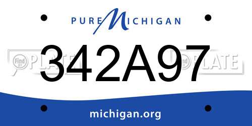 342A97 Michigan License Plate