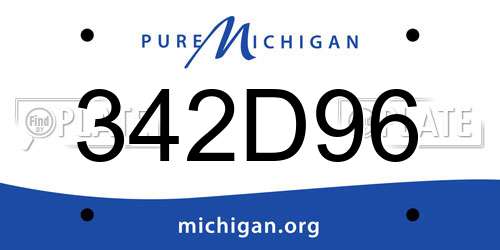 342D96 Michigan License Plate