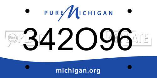 342O96 Michigan License Plate