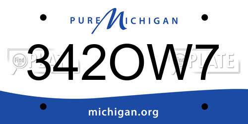 342OW7 Michigan License Plate