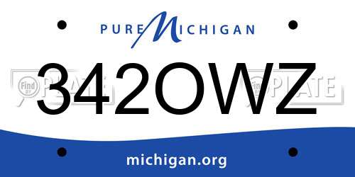 342OWZ Michigan License Plate