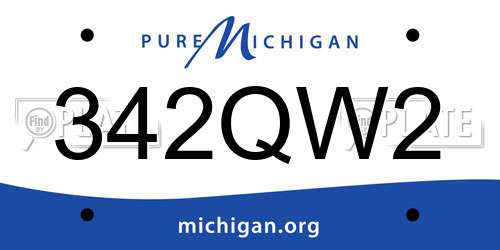 342QW2 Michigan License Plate