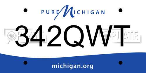 342QWT Michigan License Plate