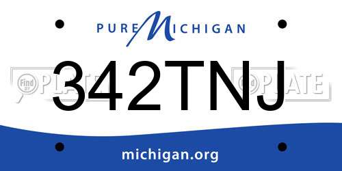 342TNJ Michigan License Plate