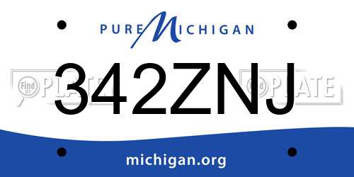 342ZNJ Michigan License Plate