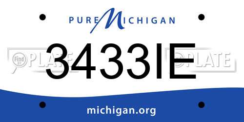 3433IE Michigan License Plate