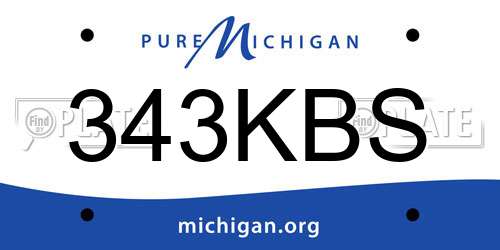 343KBS Michigan License Plate