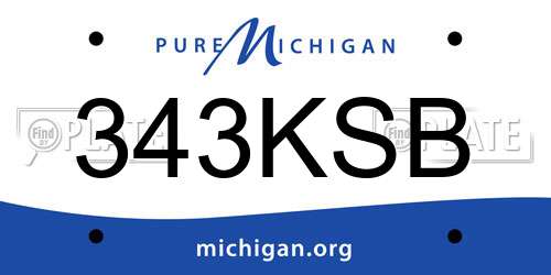 343KSB Michigan License Plate