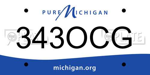 343OCG Michigan License Plate