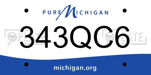 343QC6 Michigan License Plate
