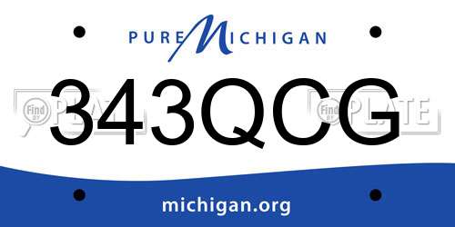 343QCG Michigan License Plate