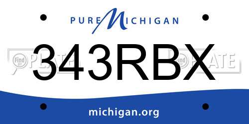 343RBX Michigan License Plate