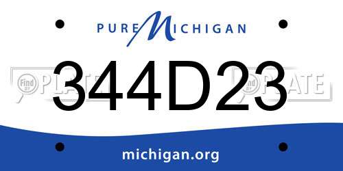 344D23 Michigan License Plate