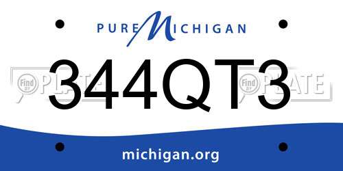344QT3 Michigan License Plate