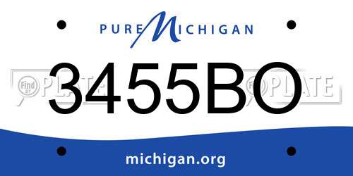 3455BO Michigan License Plate