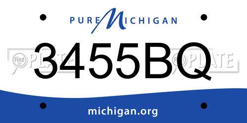 3455BQ Michigan License Plate