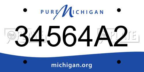 34564A2 Michigan License Plate