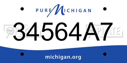 34564A7 Michigan License Plate