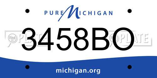 3458BO Michigan License Plate