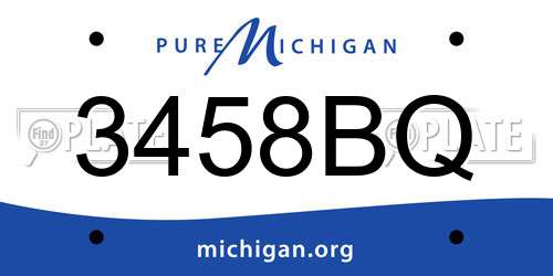 3458BQ Michigan License Plate