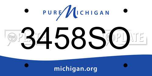 3458SO Michigan License Plate