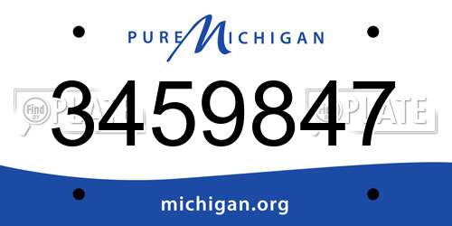 3459847 Michigan License Plate