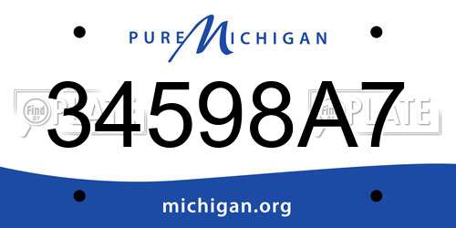 34598A7 Michigan License Plate