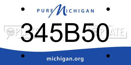 345B50 Michigan License Plate