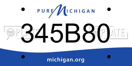 345B80 Michigan License Plate