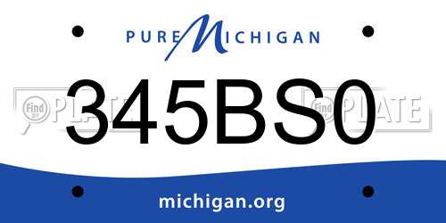 345BS0 Michigan License Plate