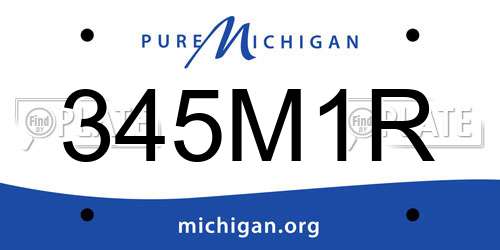 345M1R Michigan License Plate