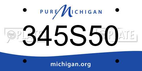 345S50 Michigan License Plate