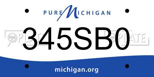 345SB0 Michigan License Plate